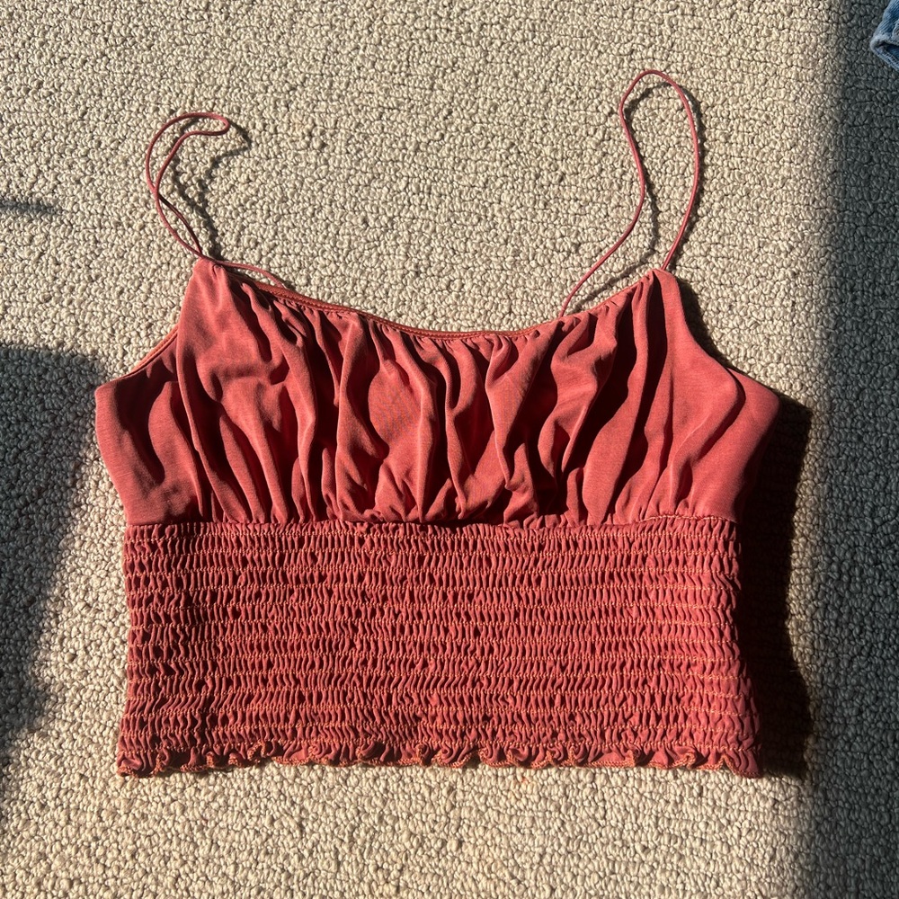 Urban Outfitters Rust Smocked Women's Top